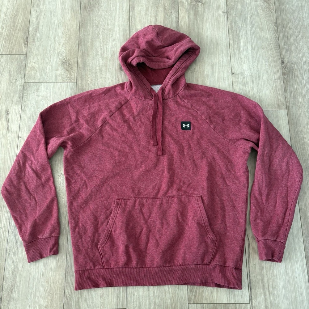 Under Armour Men's Hoodie Sweatshirt M Long‎ Sleeve Red Burgundy Loose Fit